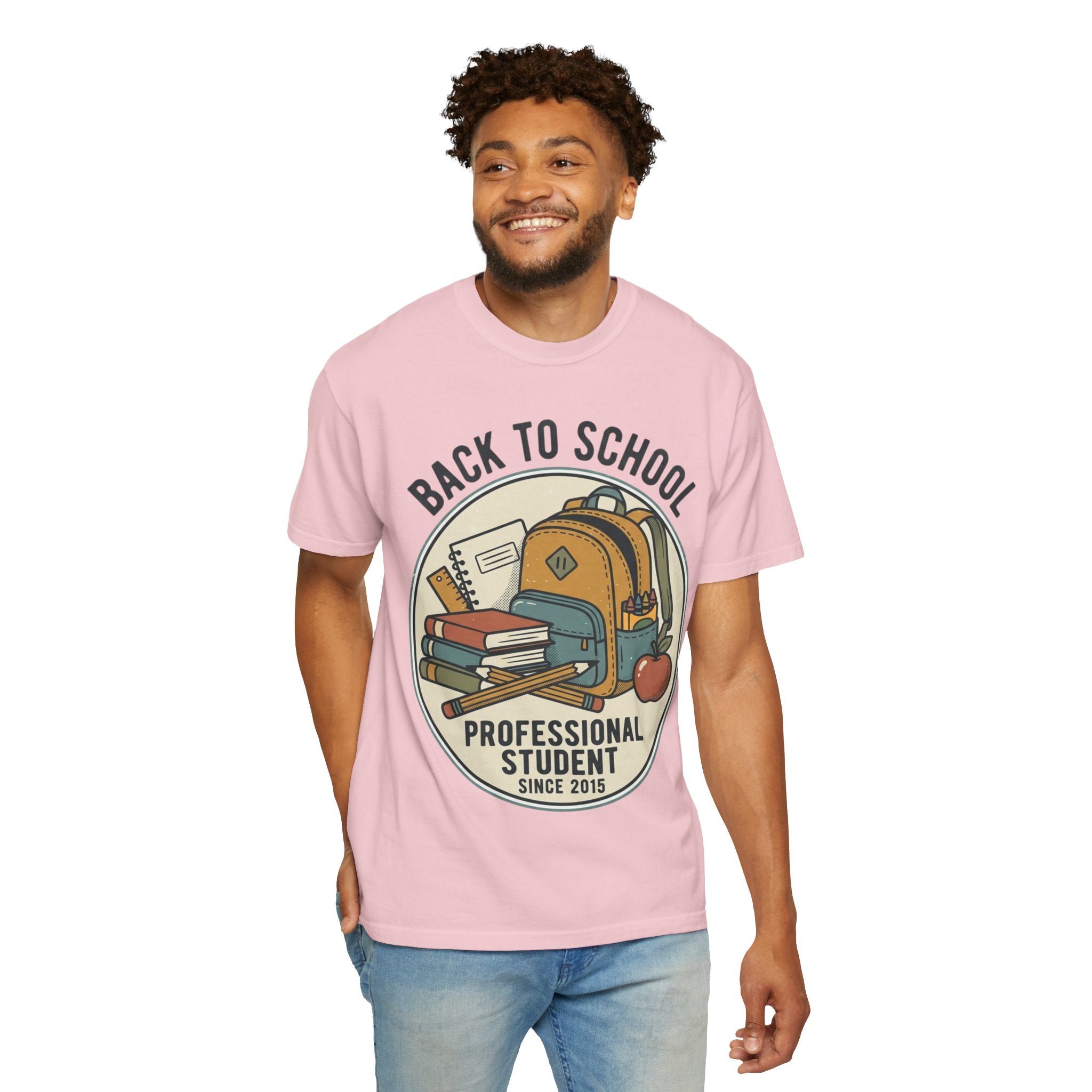 Back to School 'Professional Student' T-Shirt — Backpack & Books Graphic