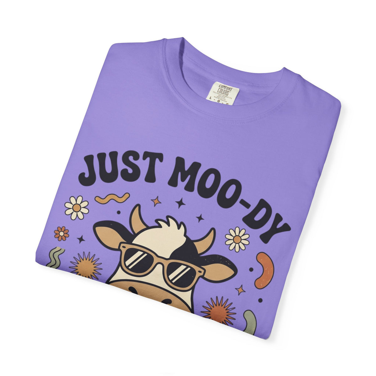 Just Moo-dy Cow T-Shirt — Cute Retro Cow Graphic Tee