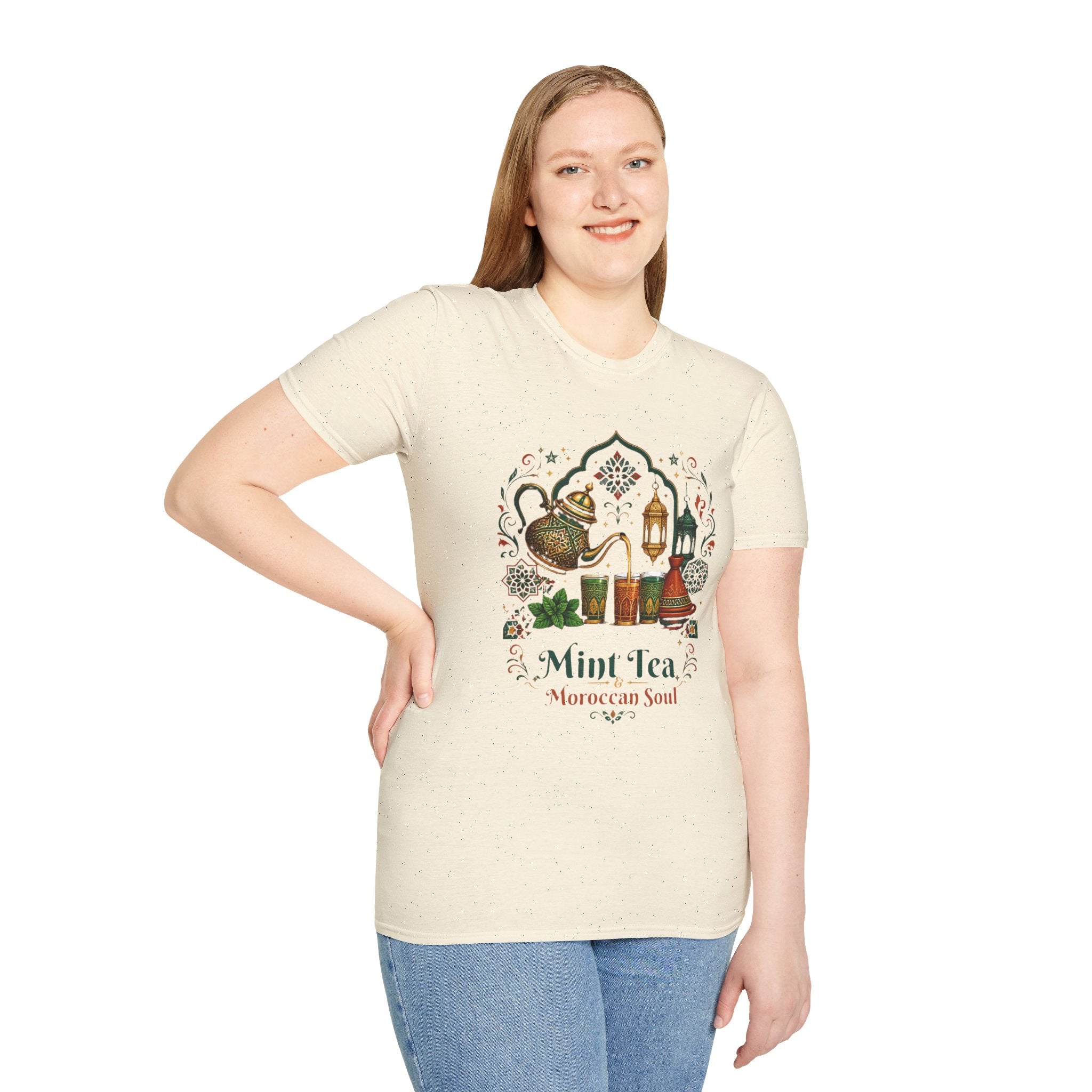Mint Tea Moroccan Soul T-Shirt — Moroccan Tea Pot & Lantern Graphic