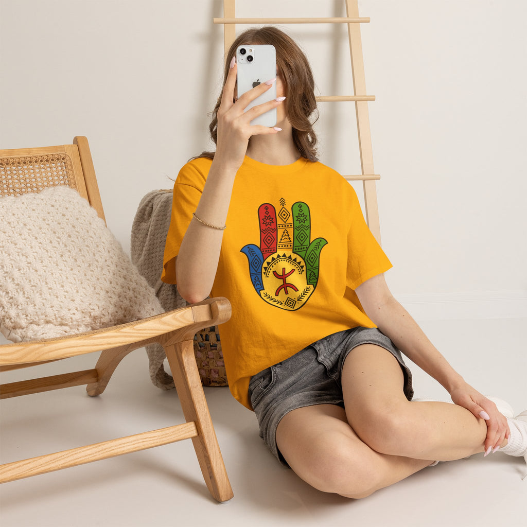 Hamsa Hand T-Shirt — Colorful Ethiopian Symbol Protection Tee