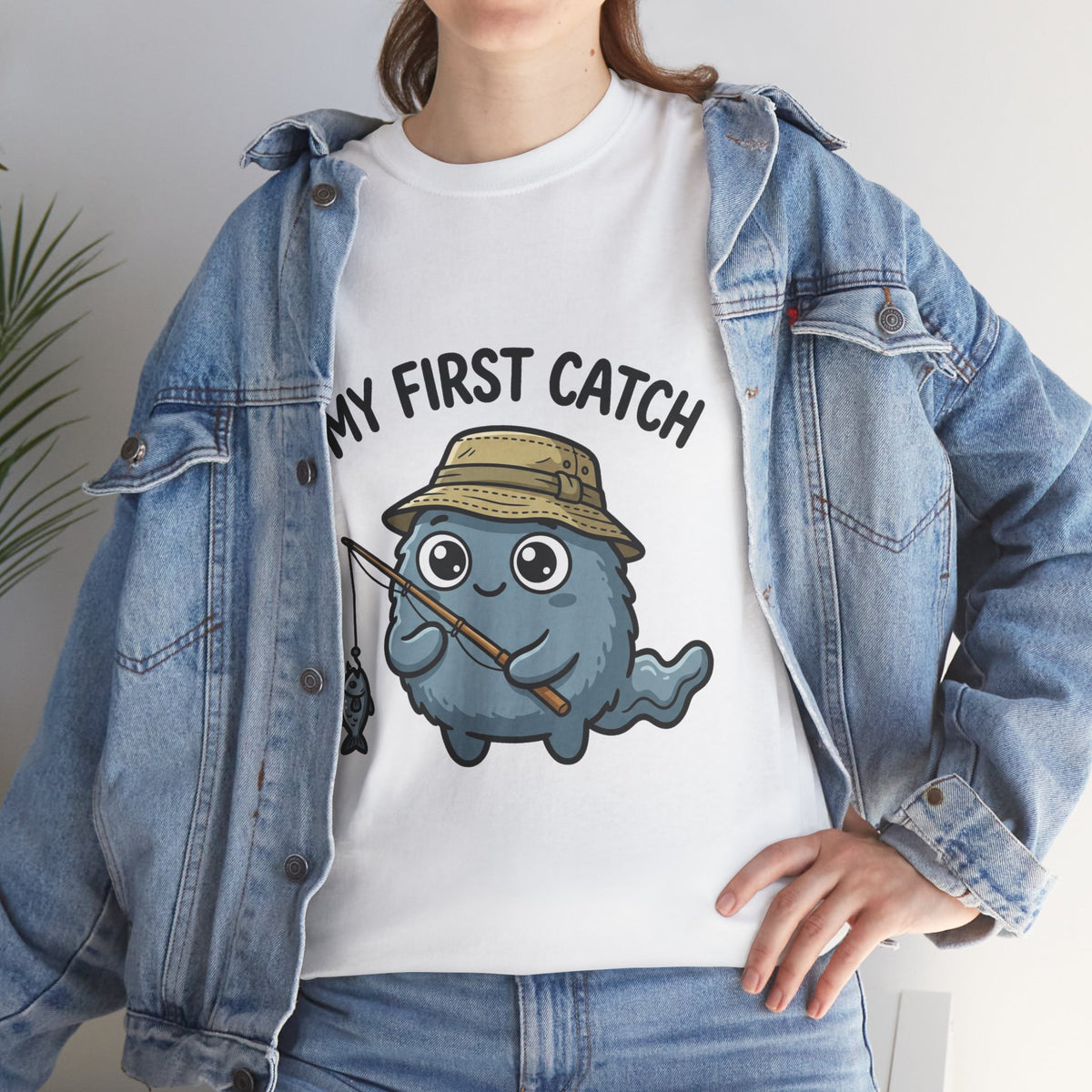 T-Shirt — "My First Catch" Cute Baby Narwhal Fishing Tee