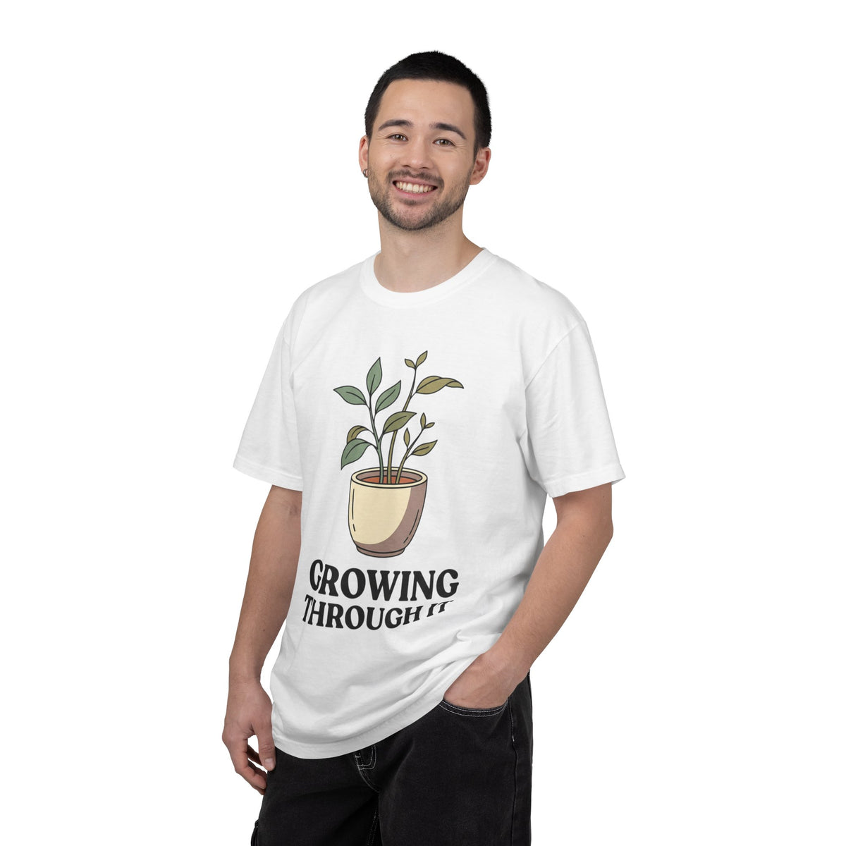 Growing Through It Plant Tee — Self Growth Graphic T-Shirt