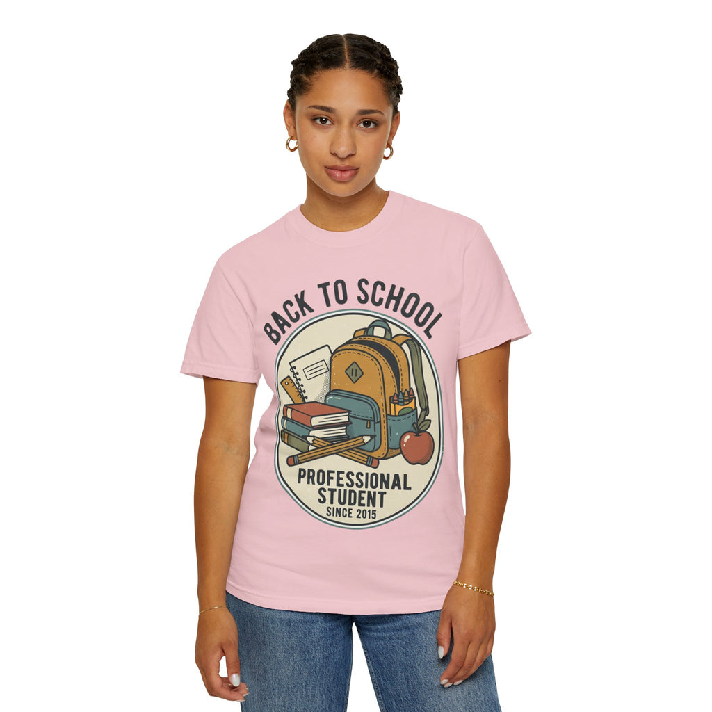 Back to School 'Professional Student' T-Shirt — Backpack & Books Graphic