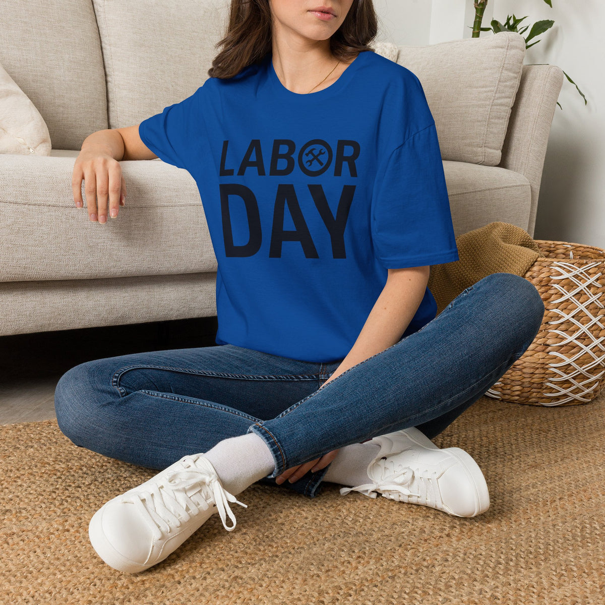 Labor Day Tools Graphic T-Shirt — Bold 'Labor Day' Text with Wrench & Hammer