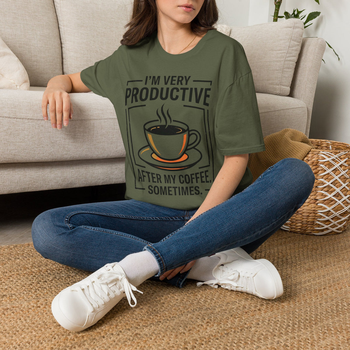 Coffee T-Shirt — "I'm Very Productive After My Coffee... Sometimes"