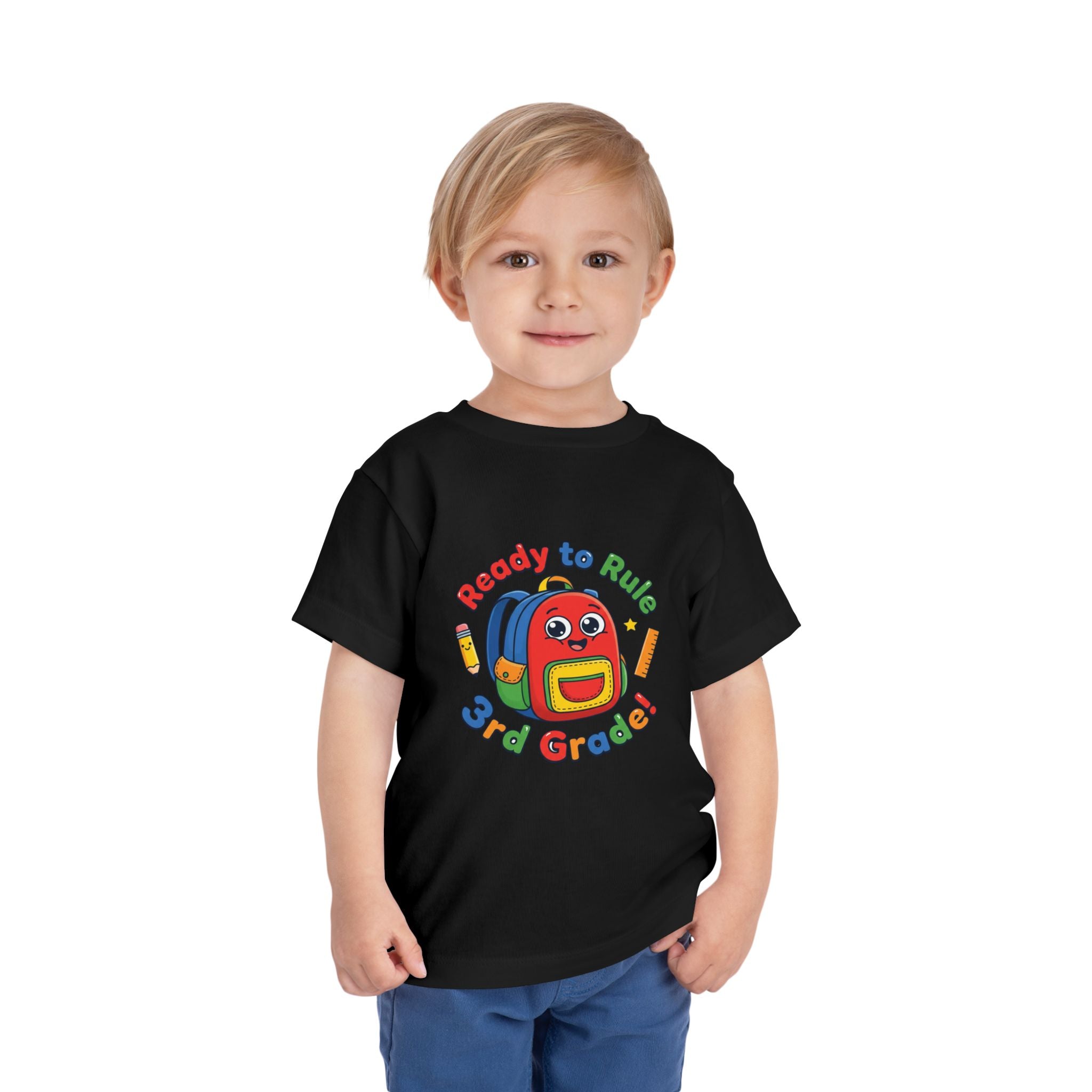 Toddler Tee — "Ready to Rule: 3rd Grader" Back-to-School Backpack Design