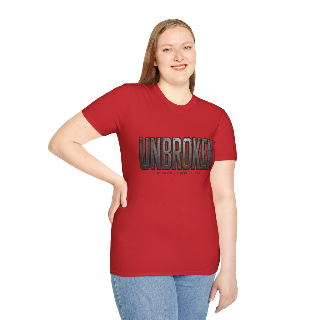 Unbroken Industrial Strength Graphic T‑Shirt — 'UNBROKEN' Bold Chest Design