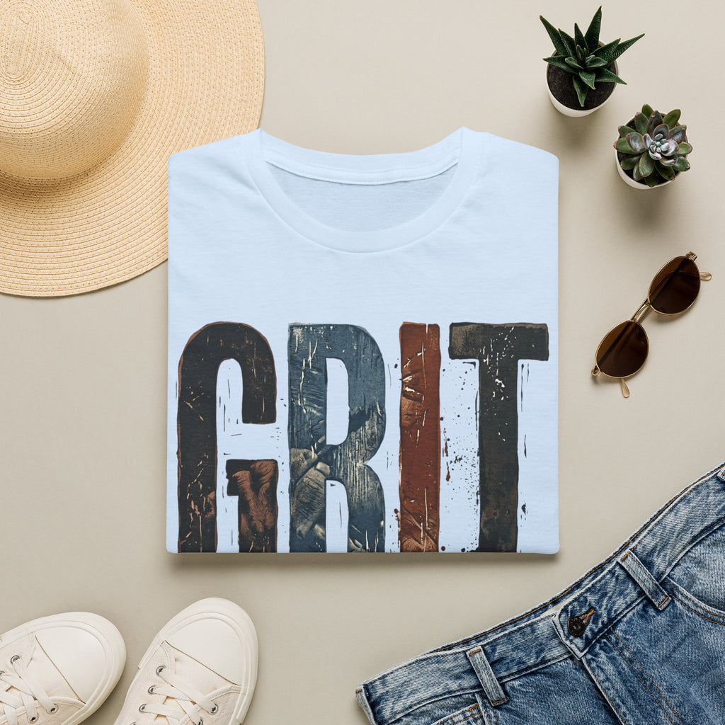 Grit Graphic T-Shirt — Rustic Patriotic Stripes Motivational Tee