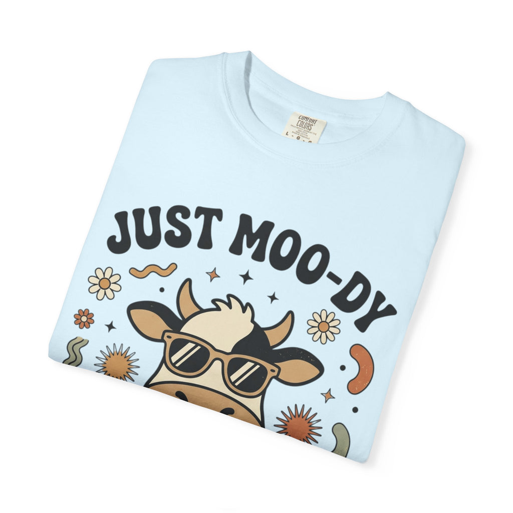Just Moo-dy Cow T-Shirt — Cute Retro Cow Graphic Tee