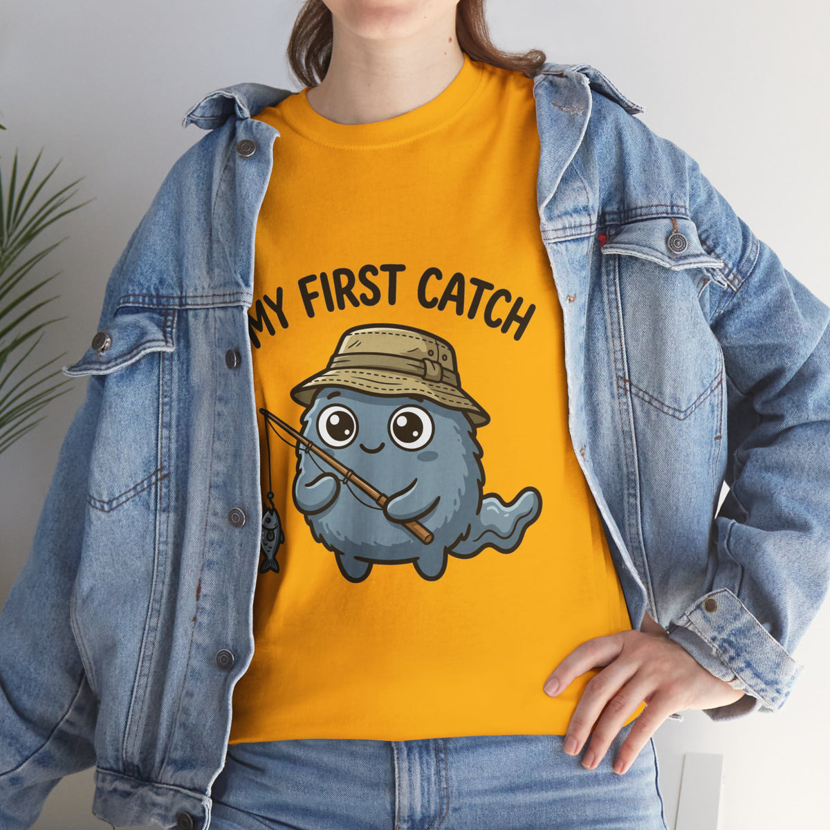 T-Shirt — "My First Catch" Cute Baby Narwhal Fishing Tee