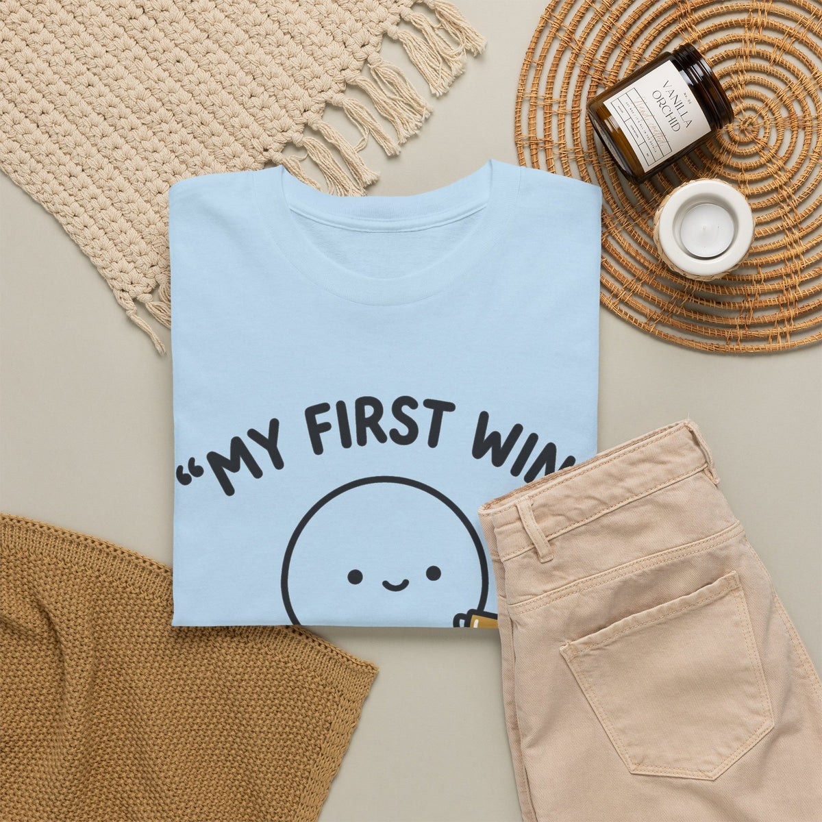My First Win T-Shirt — Cute Sperm Trophy Graphic Tee