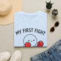 My First Fight T‑Shirt — Cute Boxing Sperm Fertility Humor Gift