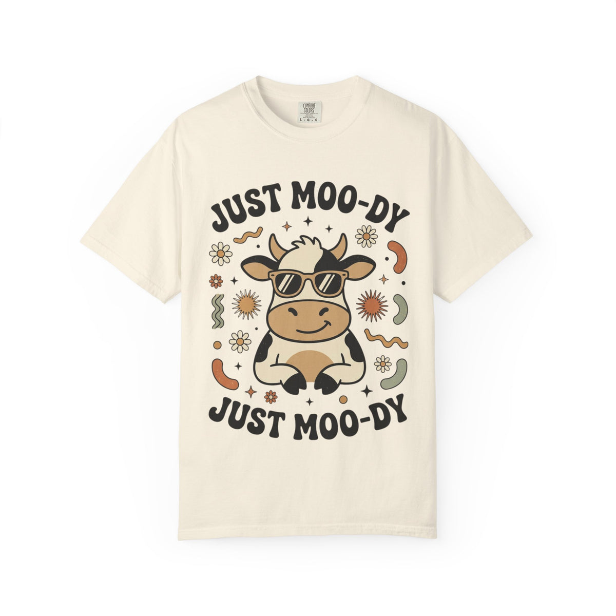 Just Moo-dy Cow T-Shirt — Cute Retro Cow Graphic Tee