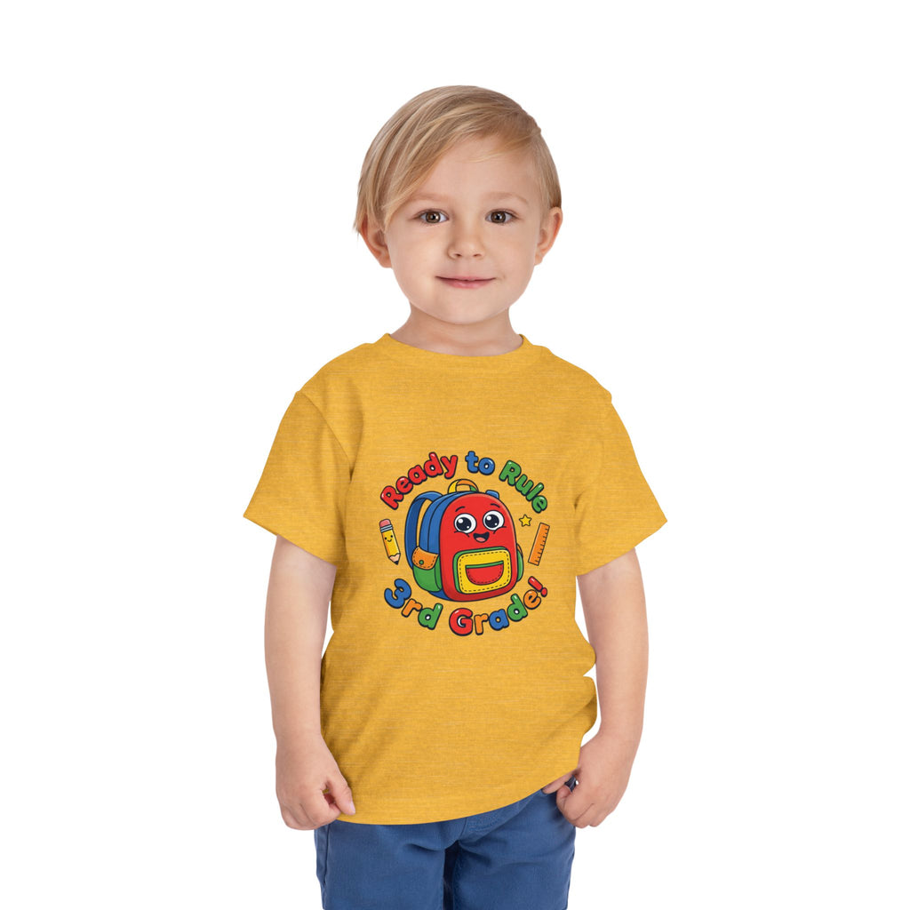 Toddler Tee — "Ready to Rule: 3rd Grader" Back-to-School Backpack Design