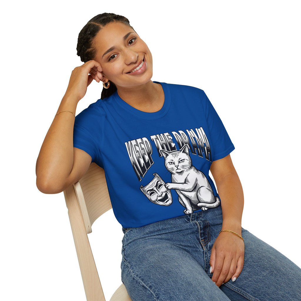 Keep the Drama Cat T-Shirt — Funny Cat Graphic Tee with 'Keep The Drama' Slogan
