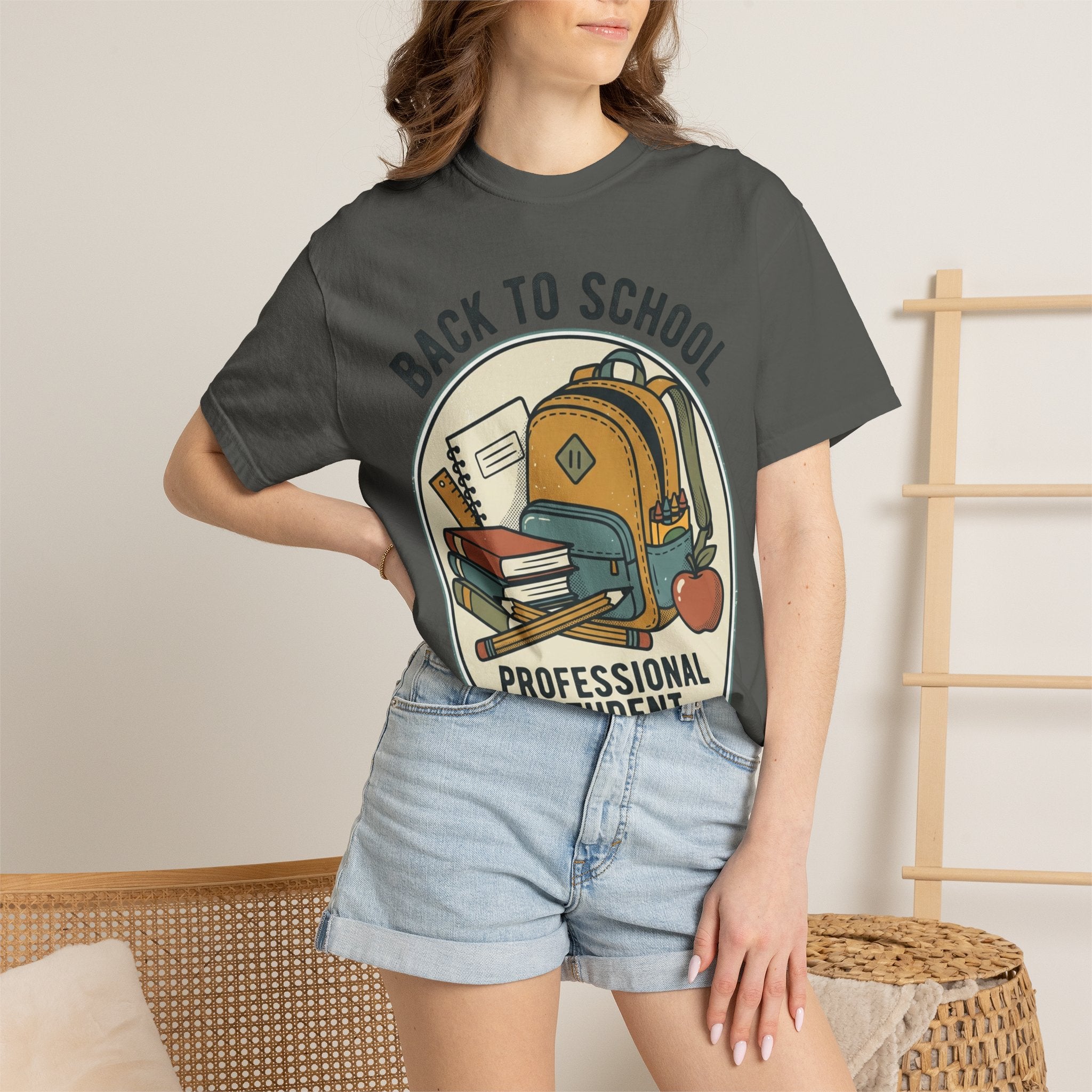 Back to School 'Professional Student' T-Shirt — Backpack & Books Graphic