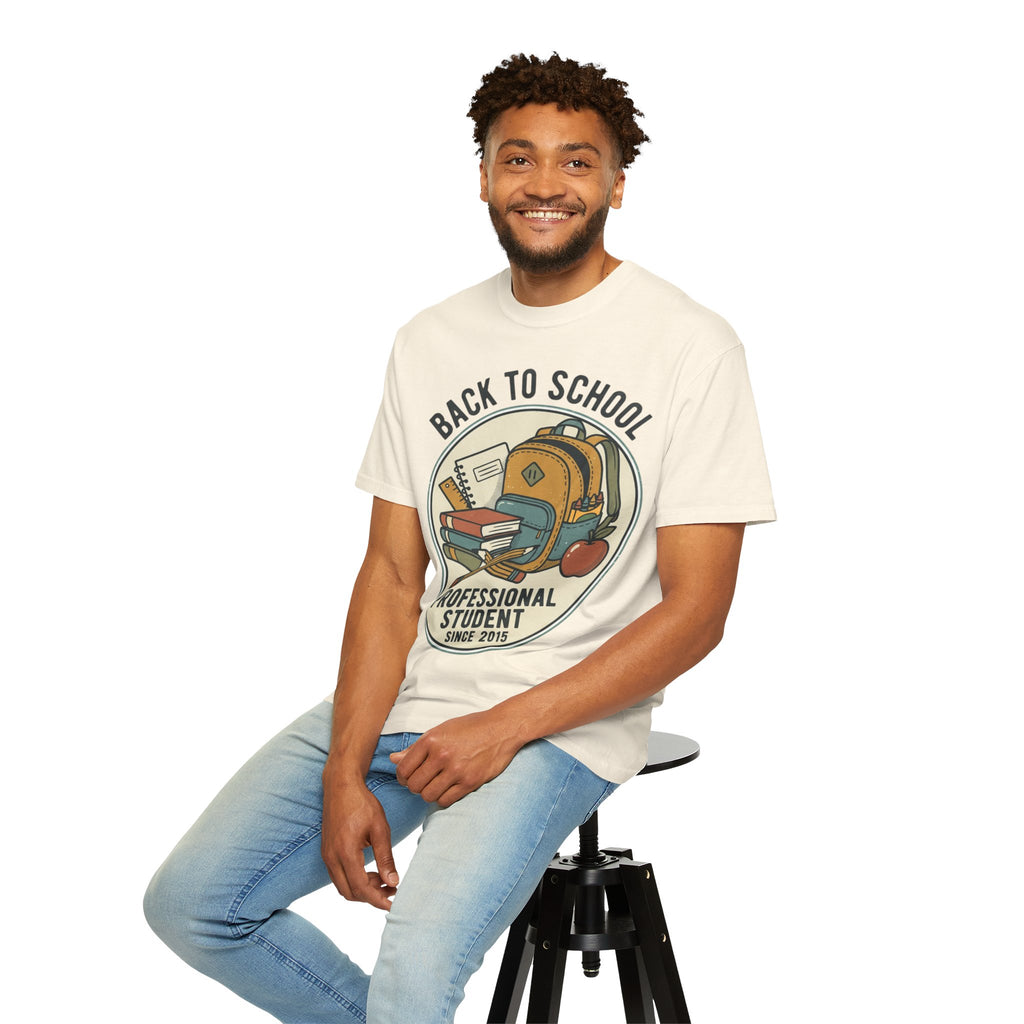 Back to School 'Professional Student' T-Shirt — Backpack & Books Graphic