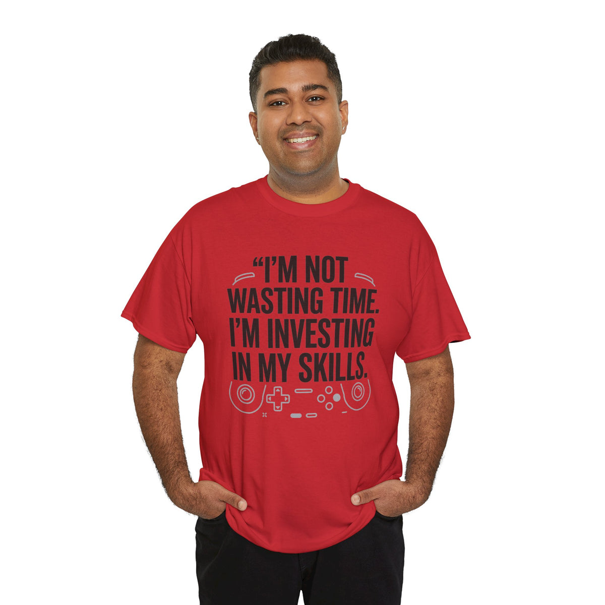 Gaming Tee - "I'm Not Wasting Time, I'm Investing In My Skills" Motivational Gamer T-Shirt