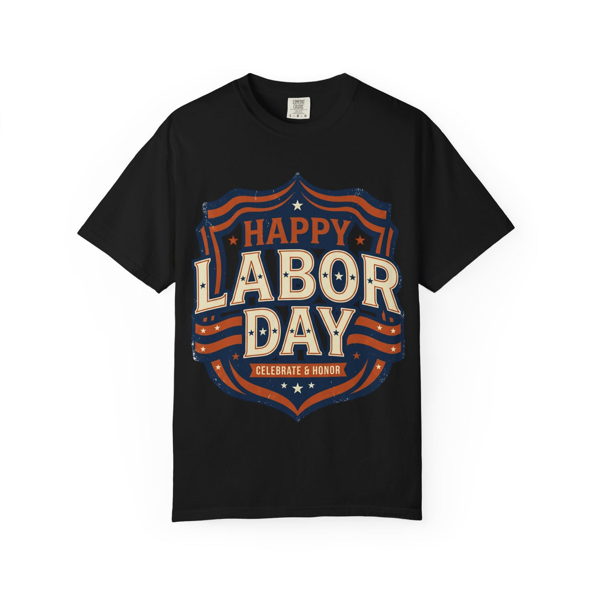 Happy Labor Day 'Celebrate & Honor' Shield Graphic T-Shirt