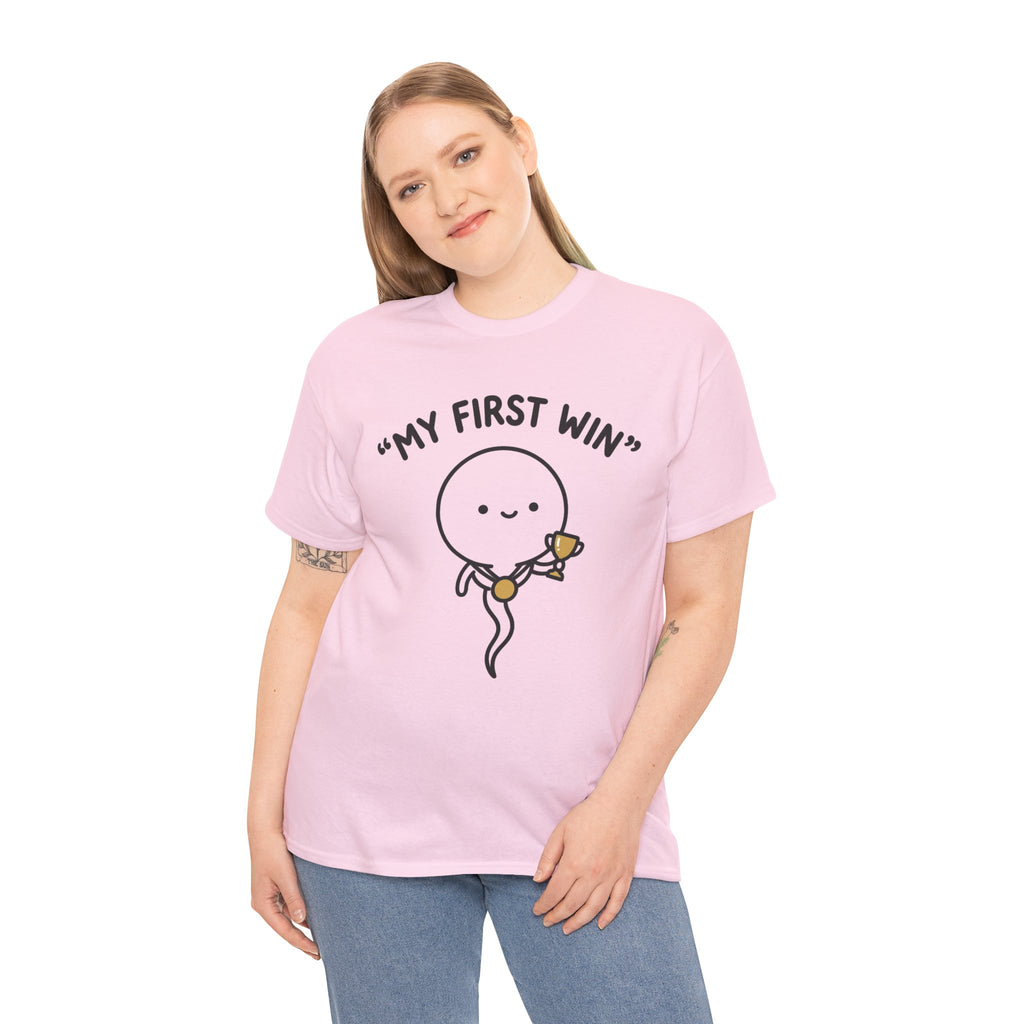 My First Win T-Shirt — Cute Sperm Trophy Graphic Tee