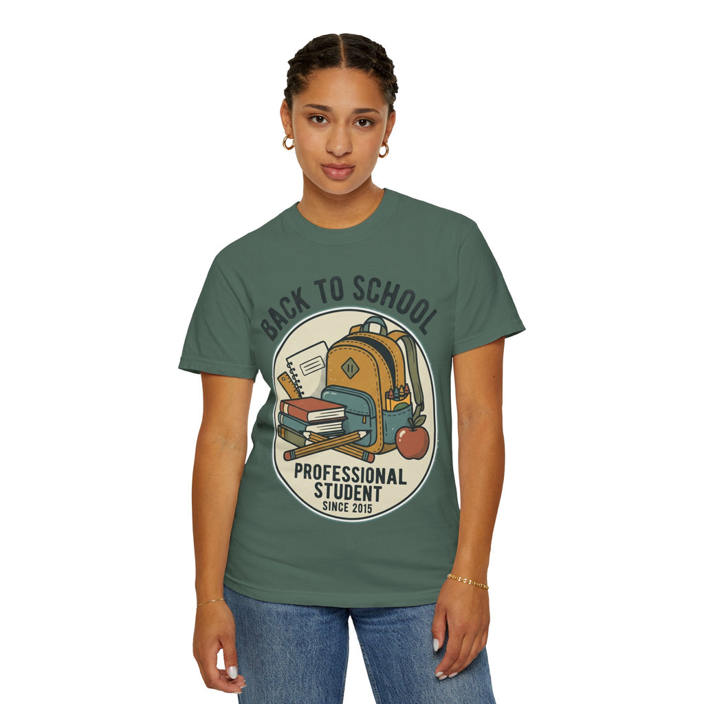 Back to School 'Professional Student' T-Shirt — Backpack & Books Graphic