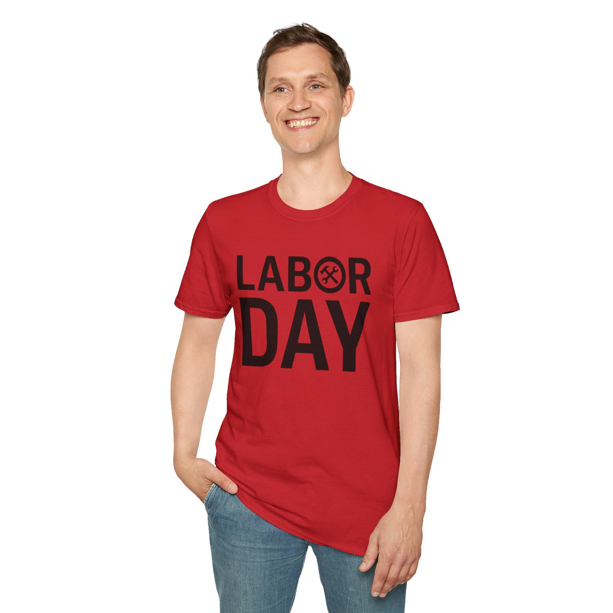 Labor Day Tools Graphic T-Shirt — Bold 'Labor Day' Text with Wrench & Hammer
