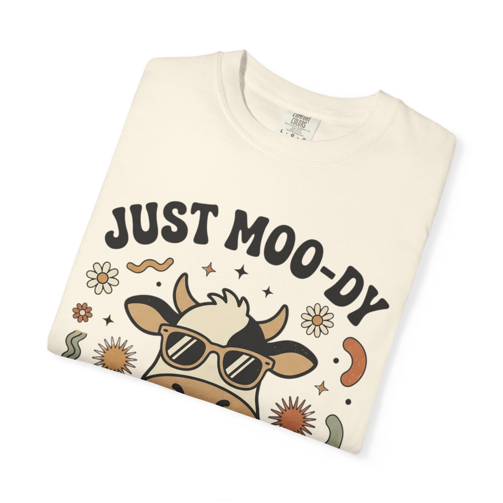 Just Moo-dy Cow T-Shirt — Cute Retro Cow Graphic Tee