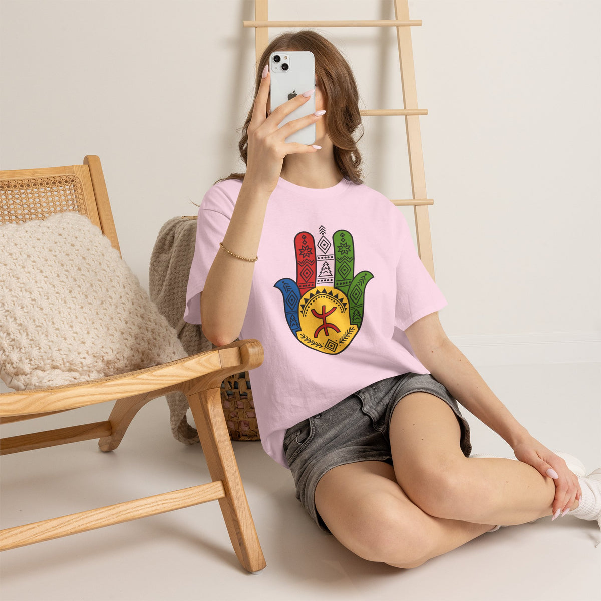 Hamsa Hand T-Shirt — Colorful Ethiopian Symbol Protection Tee