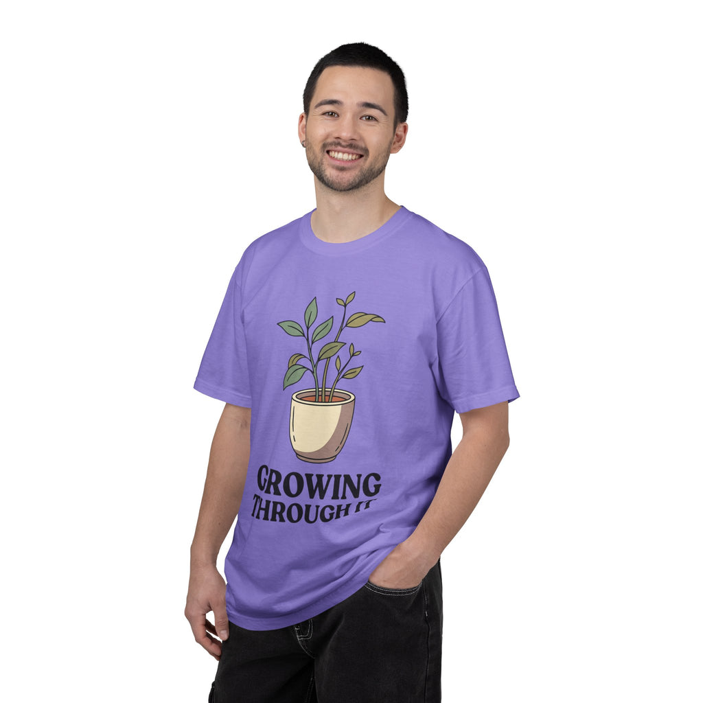 Growing Through It Plant Tee — Self Growth Graphic T-Shirt