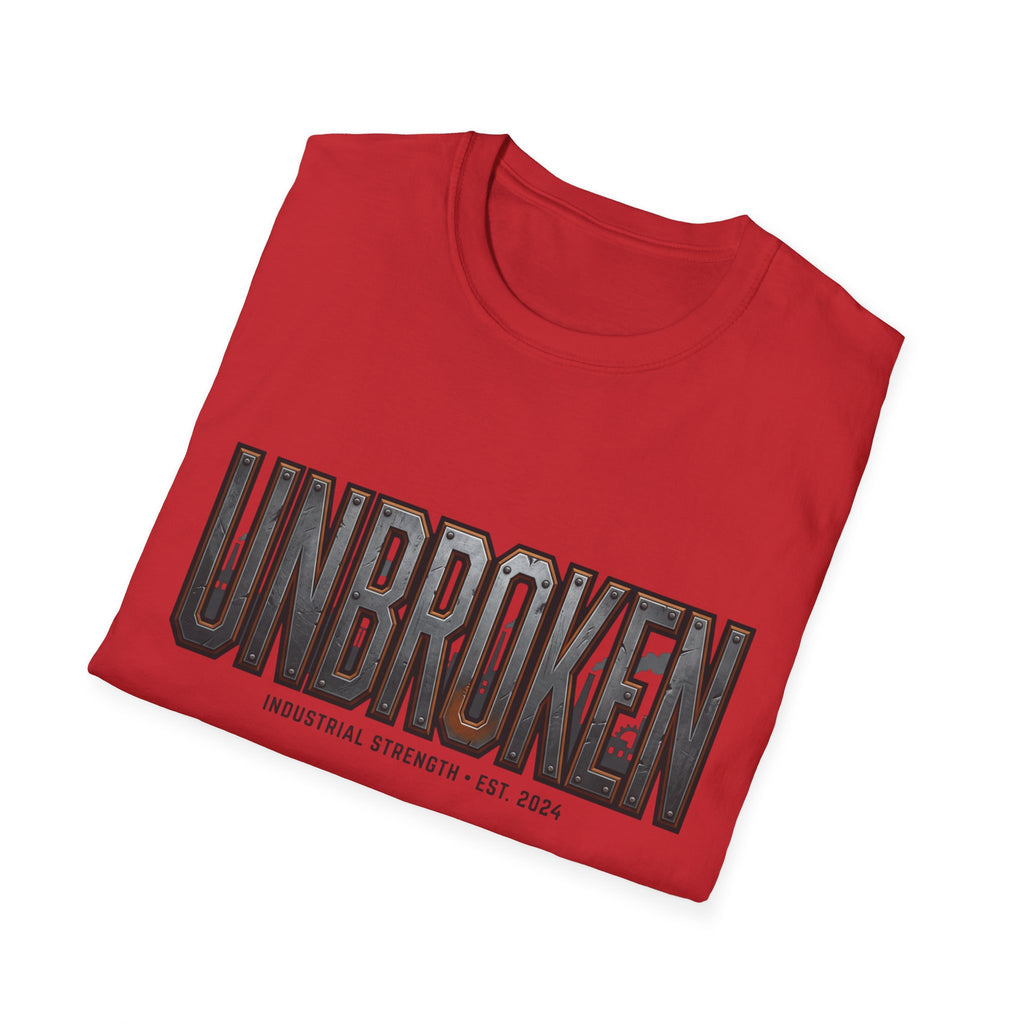 Unbroken Industrial Strength Graphic T‑Shirt — 'UNBROKEN' Bold Chest Design