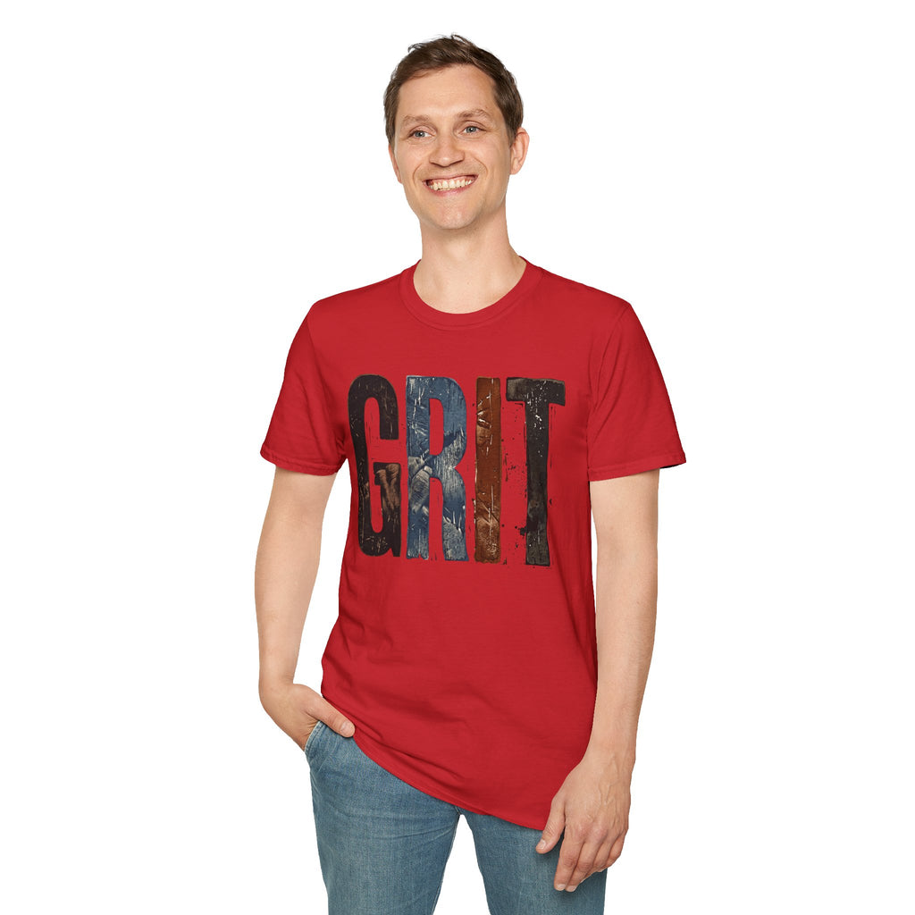 Grit Graphic T-Shirt — Rustic Patriotic Stripes Motivational Tee
