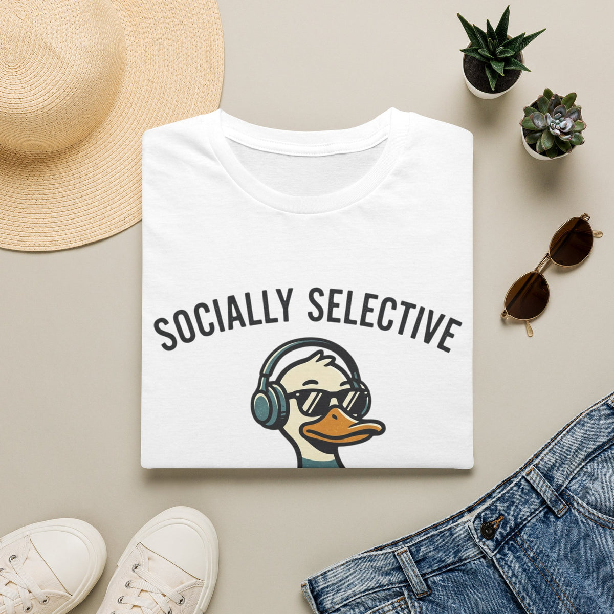 Socially Selective Duck T-Shirt — Funny Introvert Graphic Tee