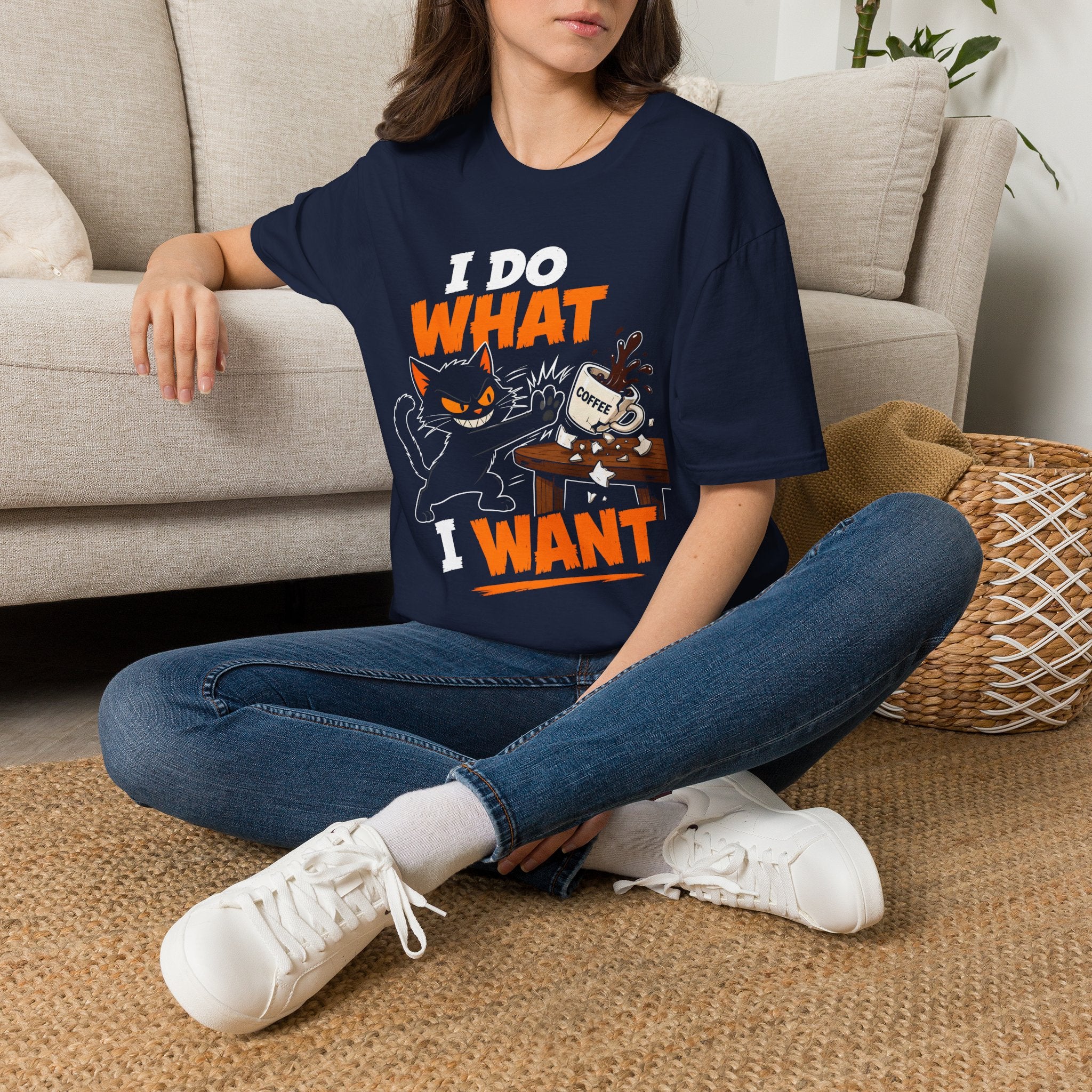 I Do What I Want Cat T-Shirt — Funny Coffee Lover Graphic Tee