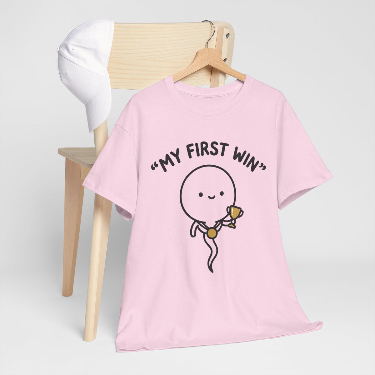 My First Win T-Shirt — Cute Sperm Trophy Graphic Tee