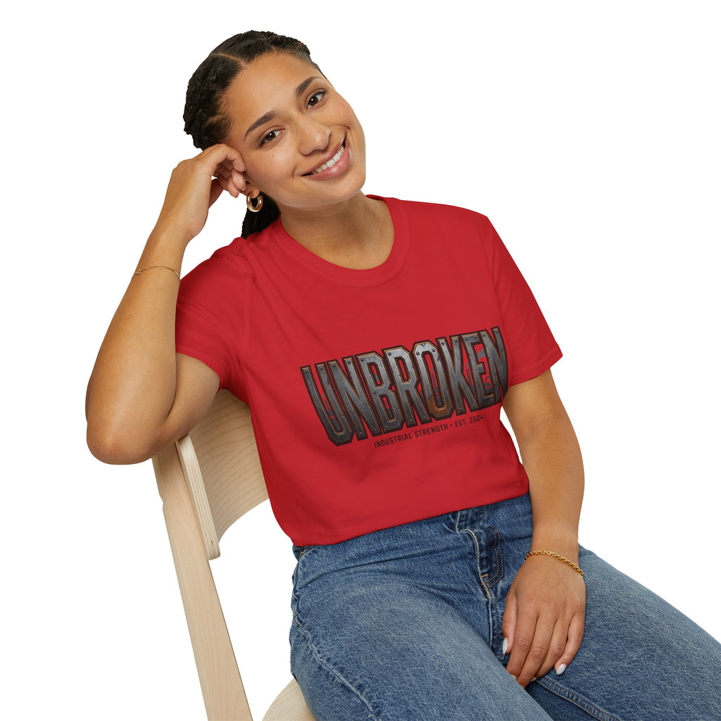 Unbroken Industrial Strength Graphic T‑Shirt — 'UNBROKEN' Bold Chest Design