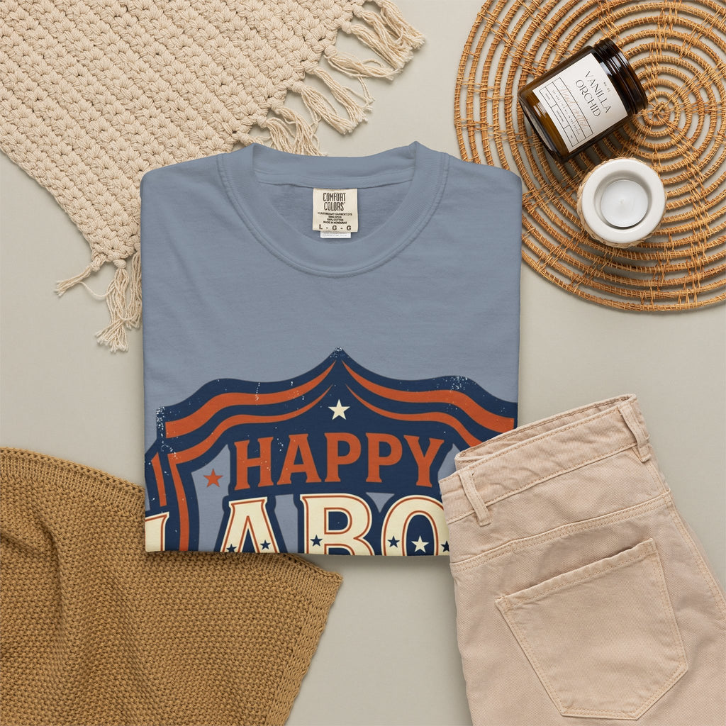 Happy Labor Day 'Celebrate & Honor' Shield Graphic T-Shirt