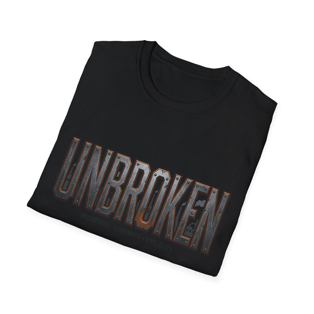 Unbroken Industrial Strength Graphic T‑Shirt — 'UNBROKEN' Bold Chest Design