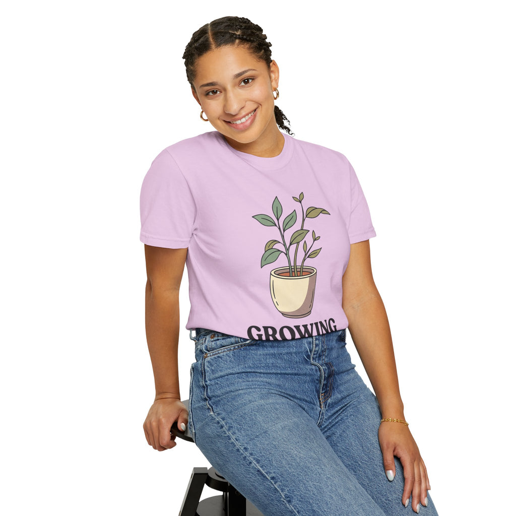 Growing Through It Plant Tee — Self Growth Graphic T-Shirt