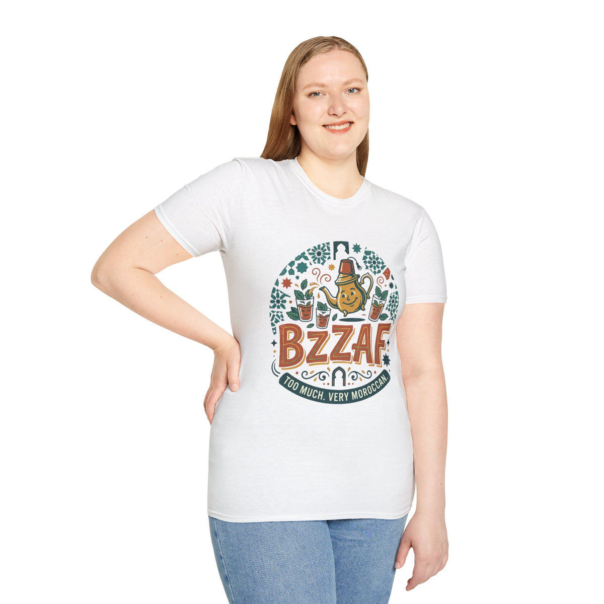 T-Shirt — Bzzaf Moroccan Tea Graphic Tee (funny ‘BZZAF’ design)
