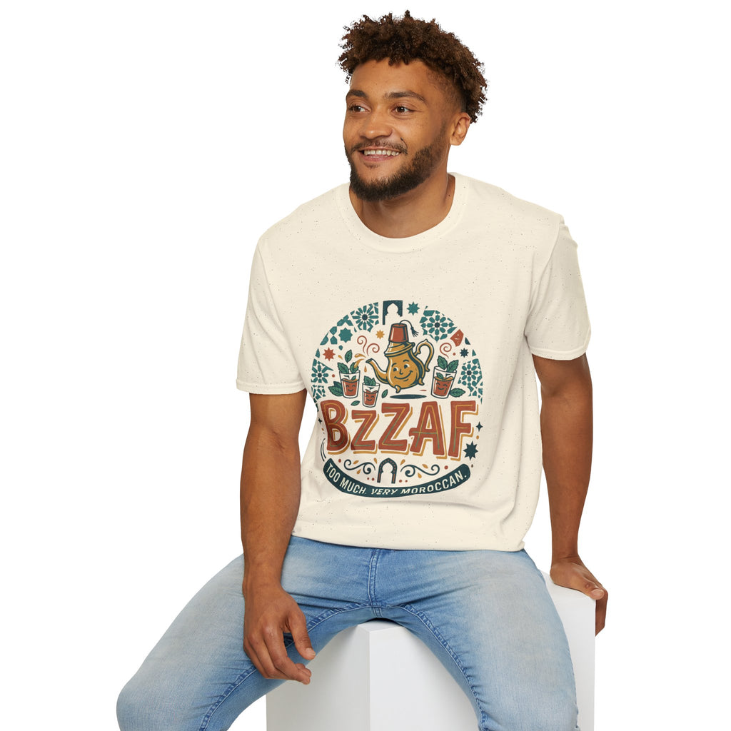 T-Shirt — Bzzaf Moroccan Tea Graphic Tee (funny ‘BZZAF’ design)