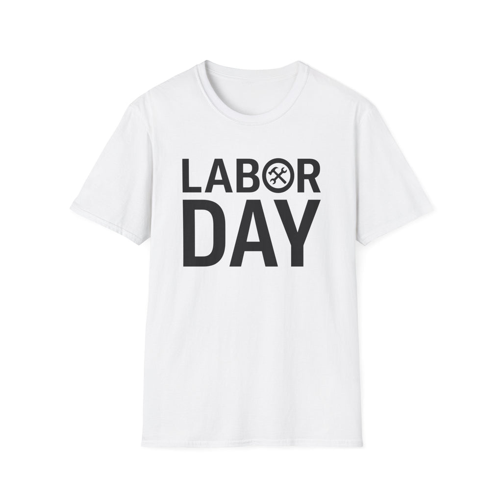 Labor Day Tools Graphic T-Shirt — Bold 'Labor Day' Text with Wrench & Hammer
