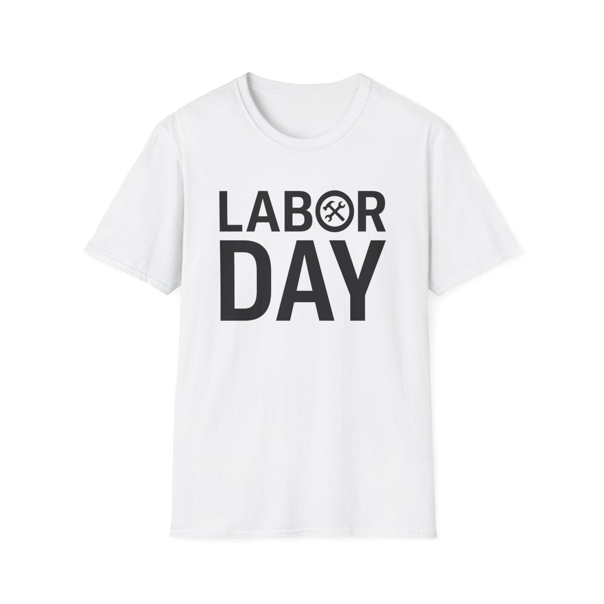Labor Day Tools Graphic T-Shirt — Bold 'Labor Day' Text with Wrench & Hammer