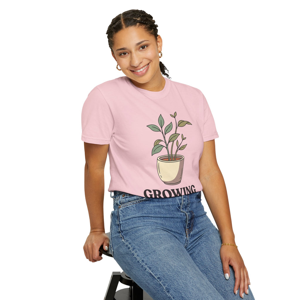 Growing Through It Plant Tee — Self Growth Graphic T-Shirt