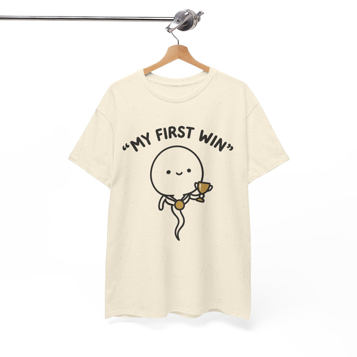My First Win T-Shirt — Cute Sperm Trophy Graphic Tee