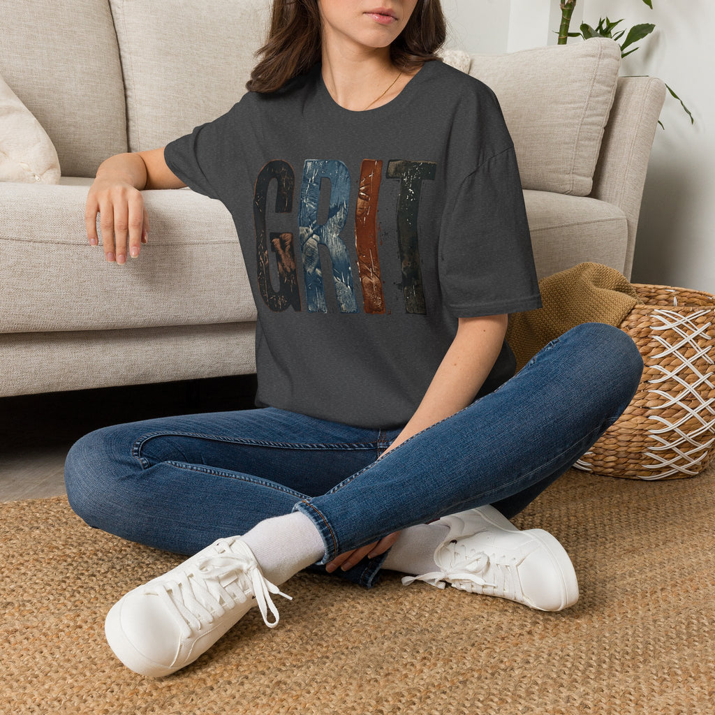 Grit Graphic T-Shirt — Rustic Patriotic Stripes Motivational Tee