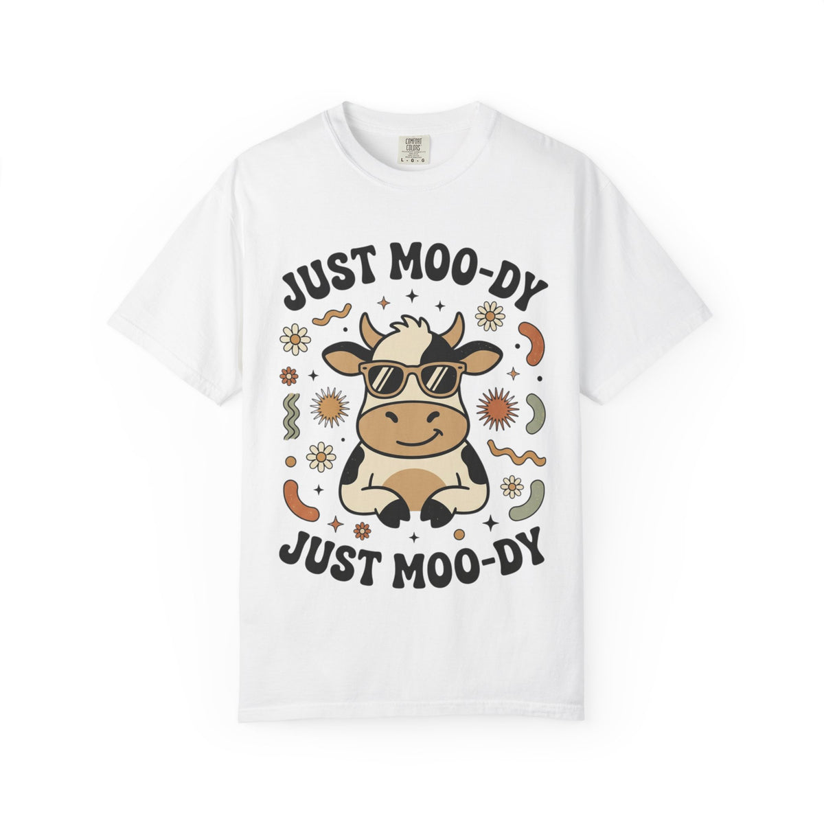 Just Moo-dy Cow T-Shirt — Cute Retro Cow Graphic Tee
