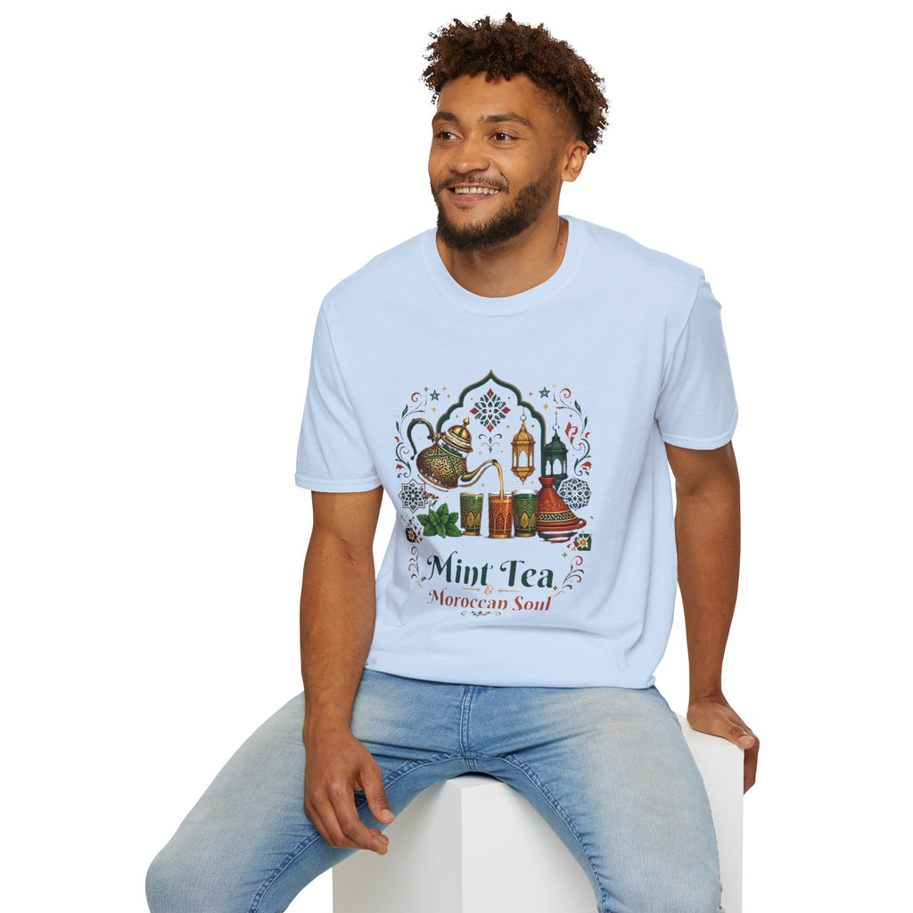 Mint Tea Moroccan Soul T-Shirt — Moroccan Tea Pot & Lantern Graphic