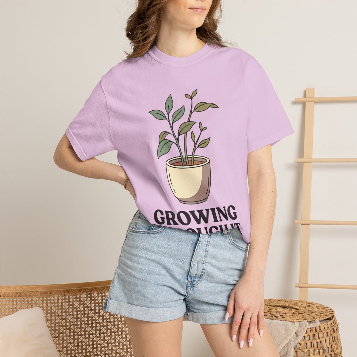 Growing Through It Plant Tee — Self Growth Graphic T-Shirt