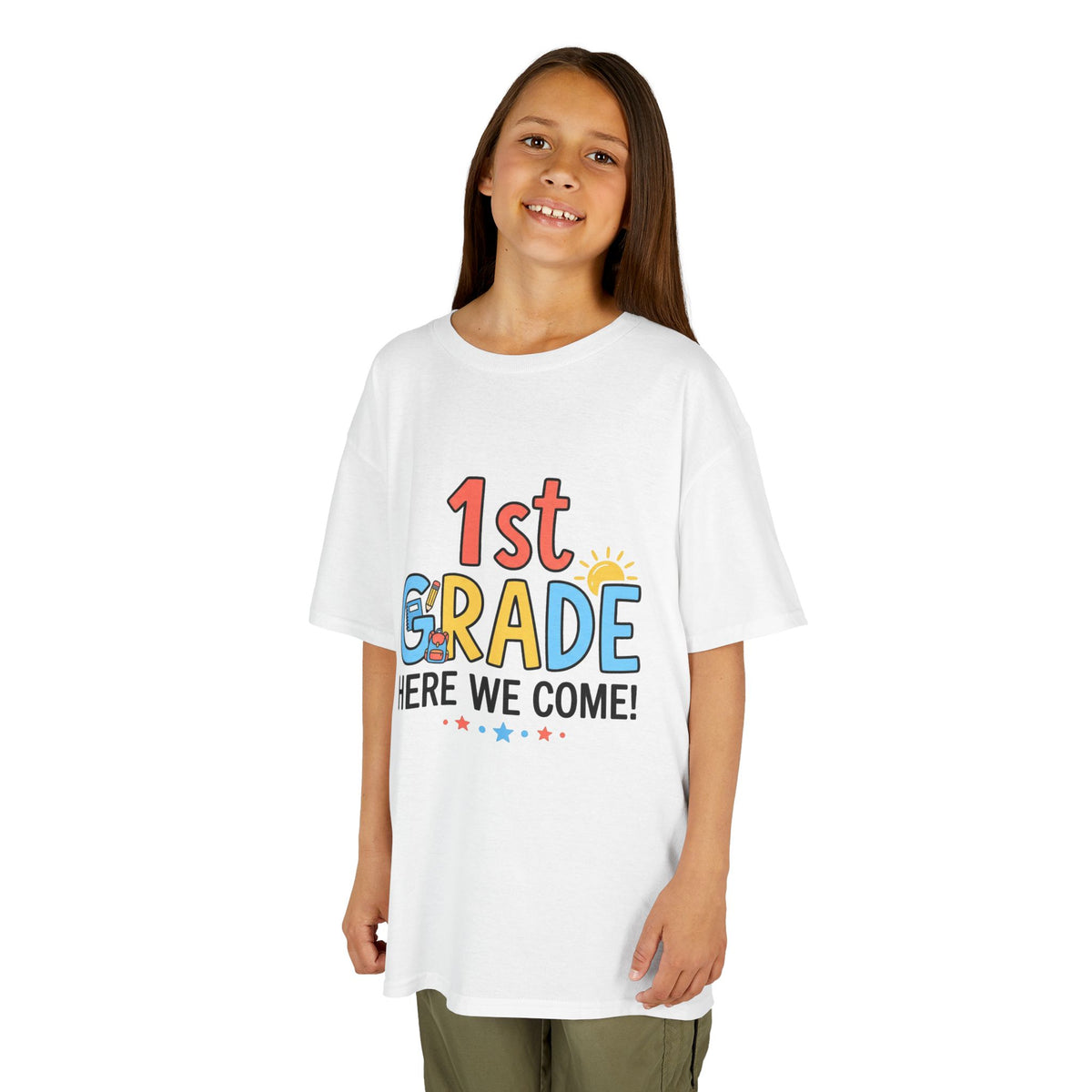 1st Grade Here We Come Kids T-Shirt — Back to School Shirt for Boys & Girls