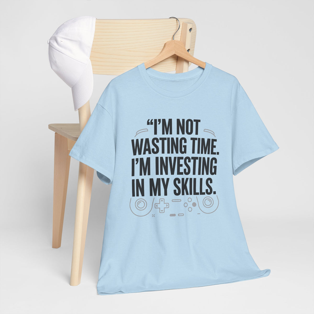 Gaming Tee - "I'm Not Wasting Time, I'm Investing In My Skills" Motivational Gamer T-Shirt